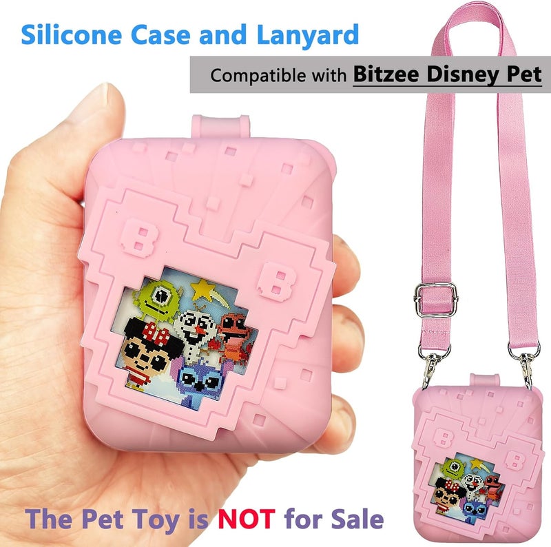 JCHPINE Silicone Cover Case for Bitzee Disney Interactive Digital Pet and Case, Protective Skin Sleeve for Bitzee Disney Virtual Electronic Pets (Pink) - Image 2